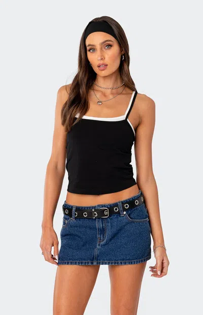 Edikted Layered Camisole In Black-and-white