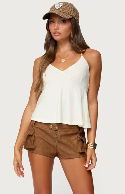 Edikted Leonora Babydoll Halter Top In White