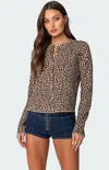 Edikted Leopard Print Cardigan In Animal Print