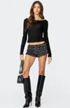 Edikted Women's Leopard Ruffled Mesh Micro Shorts In Multi