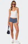 Edikted Levia Striped Micro Shorts In Blue
