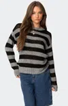 Edikted Stripe Sweater In Black