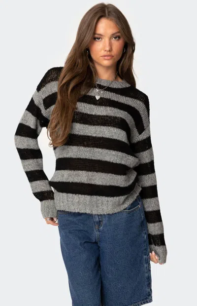 EDIKTED WOMEN'S LIGHT KNIT STRIPED SWEATER
