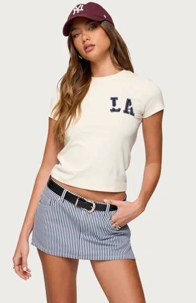 Edikted Women's Liliane Striped Mini Skort In Navy/white In Multi