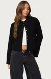 Edikted Lorne Compact Knit Jacket In Black