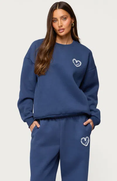 Edikted Women's Love  Oversized Sweater In Navy In Blue