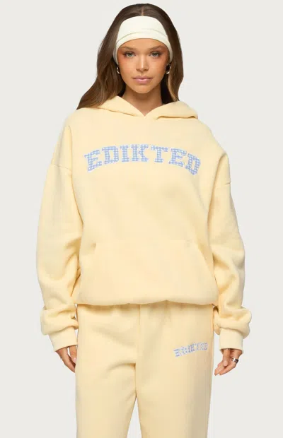 Edikted Lover Oversize Cotton Blend Hoodie In Yellow