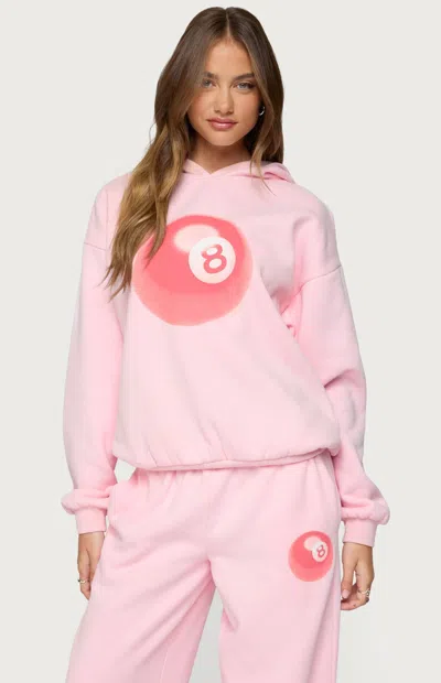 Edikted Lucky 8 Oversized Hoodie In Pink