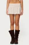 Edikted Lulah Plaid Miniskirt In White