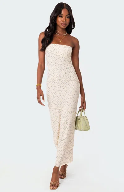 Edikted Women's Lynn Ribbed Maxi Dress In Cream In White