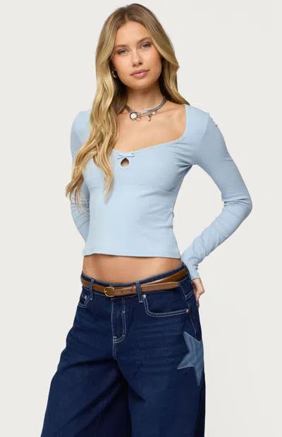 Edikted Women's Madder Keyhole Cutout Top In Light Blue