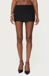 Edikted Maeve Pinstripe Low Rise Miniskort In Black