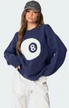 Edikted Magic 8 Oversized Chunky Knit Sweater In Blue