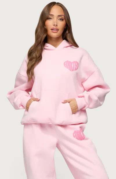 Edikted Major Love Logo Hoodie In Pink