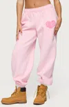 Edikted Major Love Logo Sweatpants In Pink