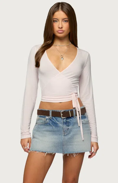 Edikted Malenna Wrap Top In Light/pink, Women's At Urban Outfitters