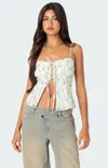 Edikted Malmo Tie Front Camisole In Multi
