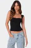 Edikted Marcella Wide Strap Mesh Corset In Black