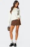 Edikted Marlie Tailored Micro Mini Skort In Brown