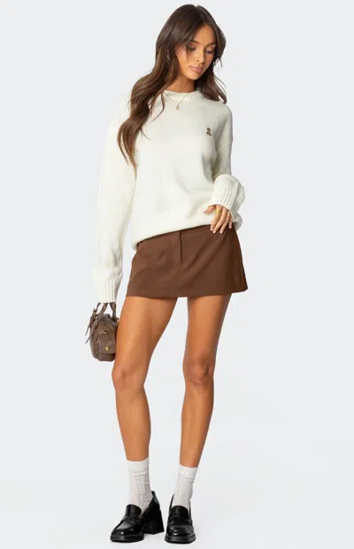 EDIKTED WOMEN'S MARLIE TAILORED MICRO MINI SKORT IN BROWN