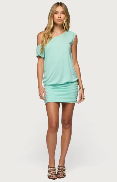 Edikted Marya One-shoulder Minidress In Blue