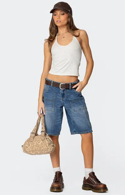 Edikted Women's Maybell Halter Top In Heather Grey In Gray