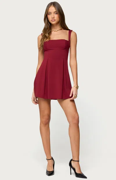 Edikted Mazey Sleeveless Minidress In Burgundy