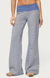 Edikted Meggy Colorblock Stripe Foldover Pants In Multi