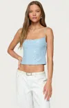 Edikted Sequin Crop Camisole In Blue