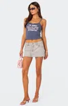 Edikted Micah Denim Mini Skirt In Gray