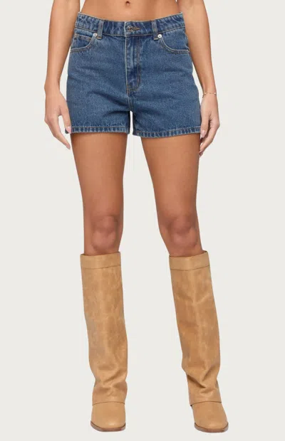 Edikted Milena Denim Shorts In Blue