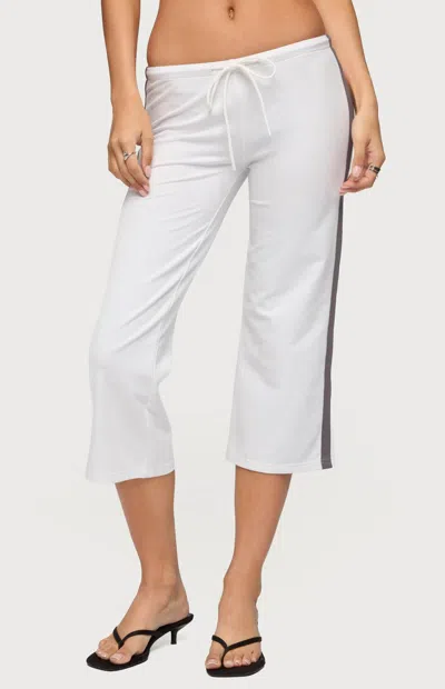 Edikted Women's Milene Contrast Terry Capri Pants In White In Multi