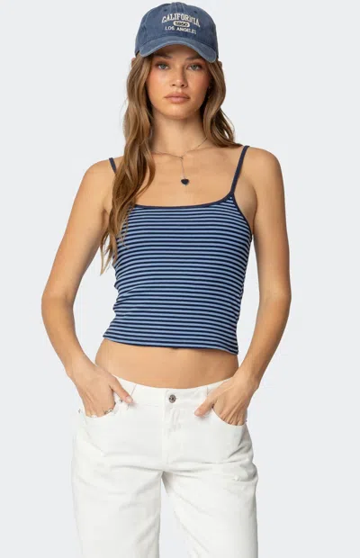 Edikted Miller Striped Tank Top In Blue