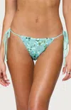 Edikted Mirabella Sequin String Bikini Bottom In Blue
