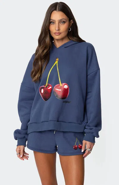 Edikted Mon Cheri Hoodie In Blue