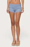 Edikted Monikah Stripe Foldover Microshorts In Blue