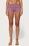 Edikted Monikah Stripe Foldover Microshorts In Pink