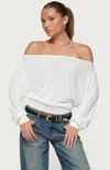 Edikted Nannie Off Shoulder Oversized Top In White