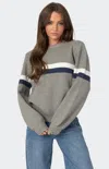 Edikted Nautical Striped Oversized Sweater In Gray