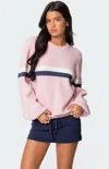 Edikted Nautical Stripe Oversize Sweater In Pink
