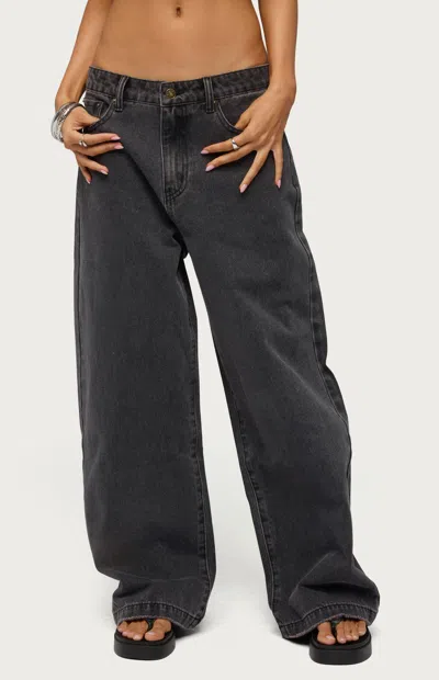 Edikted Nichol Low Rise Baggy Jeans In Black
