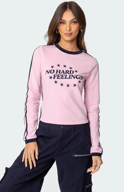 Edikted No Hard Feelings Graphic T-shirt In Pink