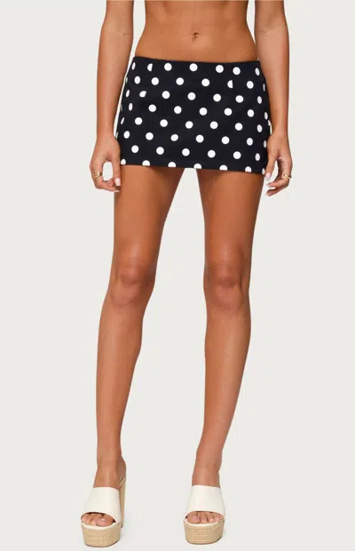 Edikted Noreen Polka Dot Low Rise Miniskort In Black