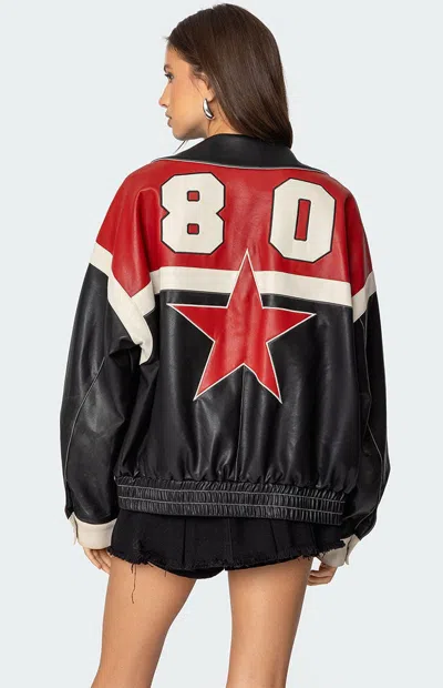 Edikted Women's North Star Faux Leather Jacket In Black