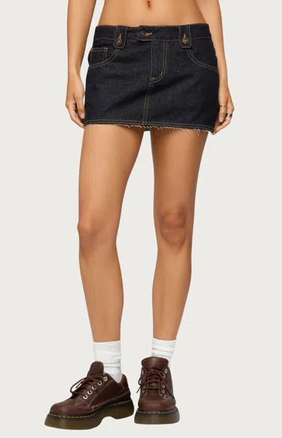 Edikted Noura Denim Miniskirt In Blue
