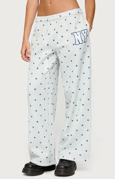 Edikted Ny Babe Polka Dot Sweatpants In Blue