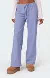 Edikted Women's Olivia Striped Loose Fit Pants In Blue-and-white