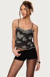 Edikted Opal Sequin Beaded Camisole In Black