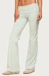 Edikted Oriane Foldover Flared Leggings In Green