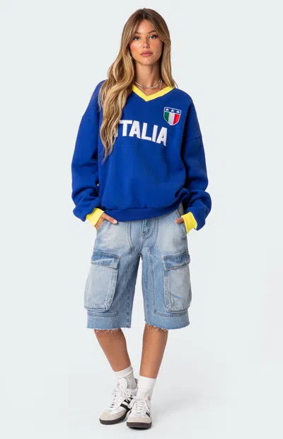 Edikted Women's Oversized Sweatshirt In Blue
